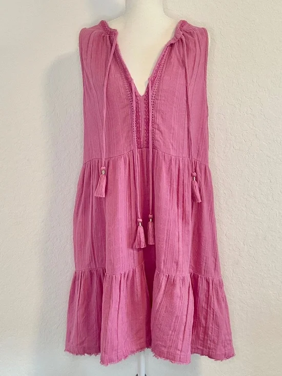 Tommy Bahama Mykonos Textured Gauze Short Dress, Size L - Picture 2 of 11